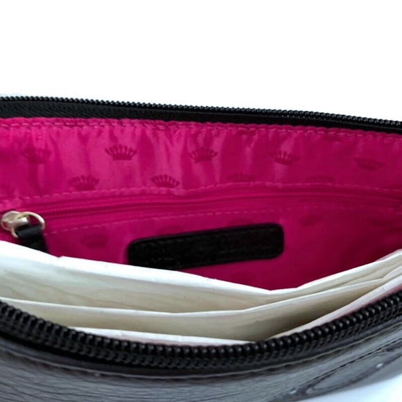 JUICY COUTURE Wristlet Clutch Bag Sequin Animal Print Logo Black - Picture 5 of 5